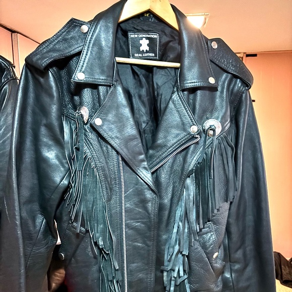 American Vintage Other - Vintage leather jacket with fringe